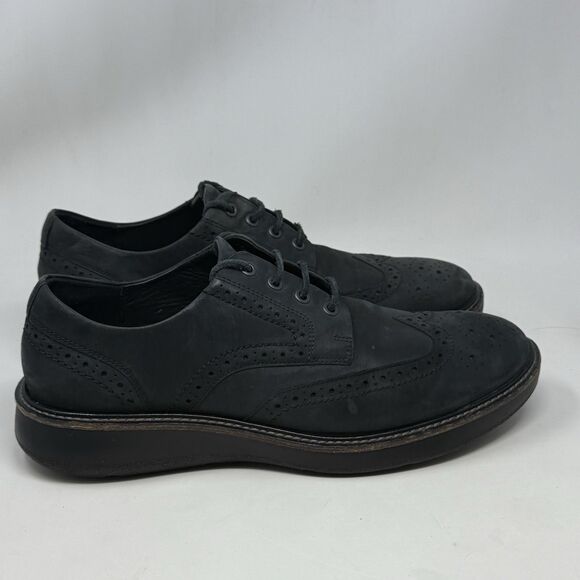 Ecco Lhasa Brogue Oxford Shoes Mens 10 EU 44 Black Leather Wingtip Casual Office main image 13